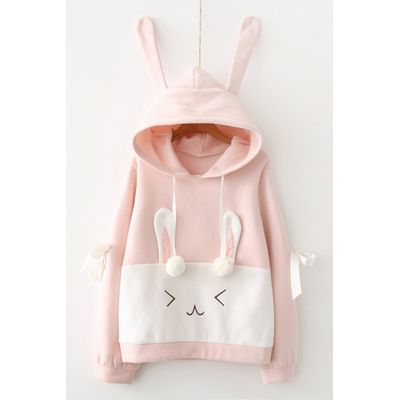 Bunny Hoodie Cute Girls In Oversized Hoodies Blanket Fluffy Girls