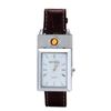 Windproof USB Charging Lighter Roman White Dial Brown Strap Wristwatch for Men