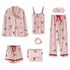 Pajamas seven-piece suit female spring and summer cotton long-sleeved sexy autumn and winter models Korean version of the fresh and lovely student home clothing