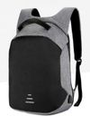 Black And Grey Plain Nylon Anti Theft Backpack Bag with 2 Compartments
