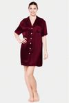 Women Short-Sleeve Silk Night Shirt