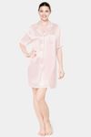Women Short-Sleeve Silk Night Shirt