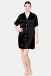 Women Short-Sleeve Silk Night Shirt