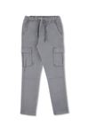 MEN GREY SOLID CARGO TROUSER JOGGERS PANTS
