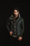 SWEATER WITH FUR COLLAR