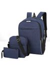 BASIKS Men Pack Of 3 Blue Laptop/Backpack Bag