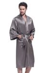 Studio By Arj Men's Silky Satin Long Sleeve Robe With Pippin