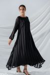 East line-Women Black Textured Chiffon Dress