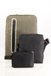 Men Black 3 Pcs Backpack / Laptop Bag