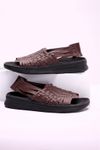 Men Kickstart Seasonal Solid BROWN CNVS sandal
