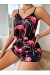 Studio By Arj Comfy Butter Silk Printed Flamingo Cami Top And Shorts Sleepwear Set