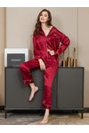 Studio By Arj Contrast Pipping Satin Silk Women�s Pajama Set