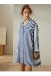 Night dress for women Nightwear Stripe Night Shirt