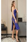 She's inn Silky Satin Women's Long Chemise Sleep dress Lace Up Side Night Dress For Women's