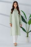 East line-Women Light Mint Green One piece Shirt