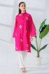 East line-Women Shocking Pink Embroided One piece Shirt