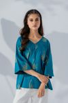 East line-Women Teal Blue Fusion Shirt