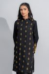 East line-Women Black Embraided One-piece Kurta