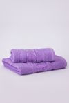 Homeverse Jacquard Criss Purple Bath and Hand Towel Pair