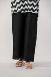 East Line Women Black Cotton Embroidered Stitched Culottes
