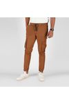 MEN CAMEL SOLID CARGO TROUSER JOGGERS PANTS