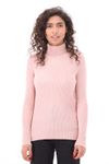 WOMEN LIGHT PINK HIGH NECK SWEATER
