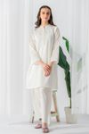 East Line-Women White Solid Two Piece Stitched