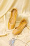 Khussa Point Tilla Embroidered Mustard Full Leather Khussa