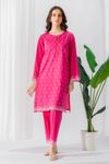 East-Line-Women Shocking Pink Embroidered Two Piece Stitched