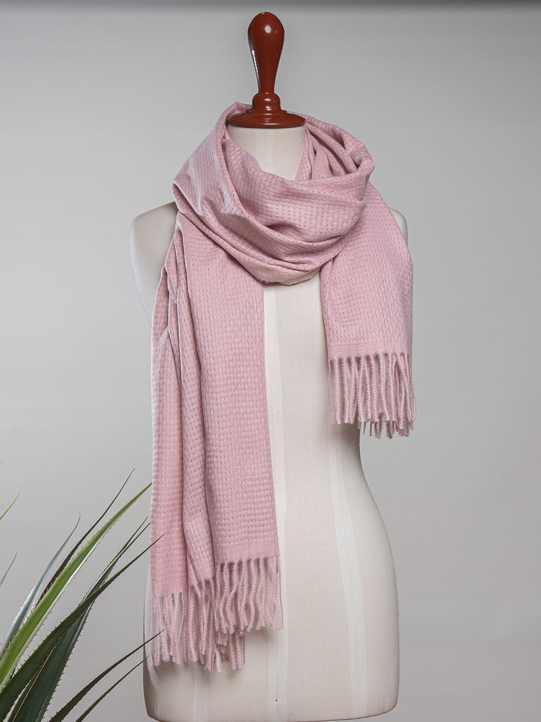 Buy WOMEN TEA PINK CHECK WOOL STOLE Online in Pakistan On Clicky