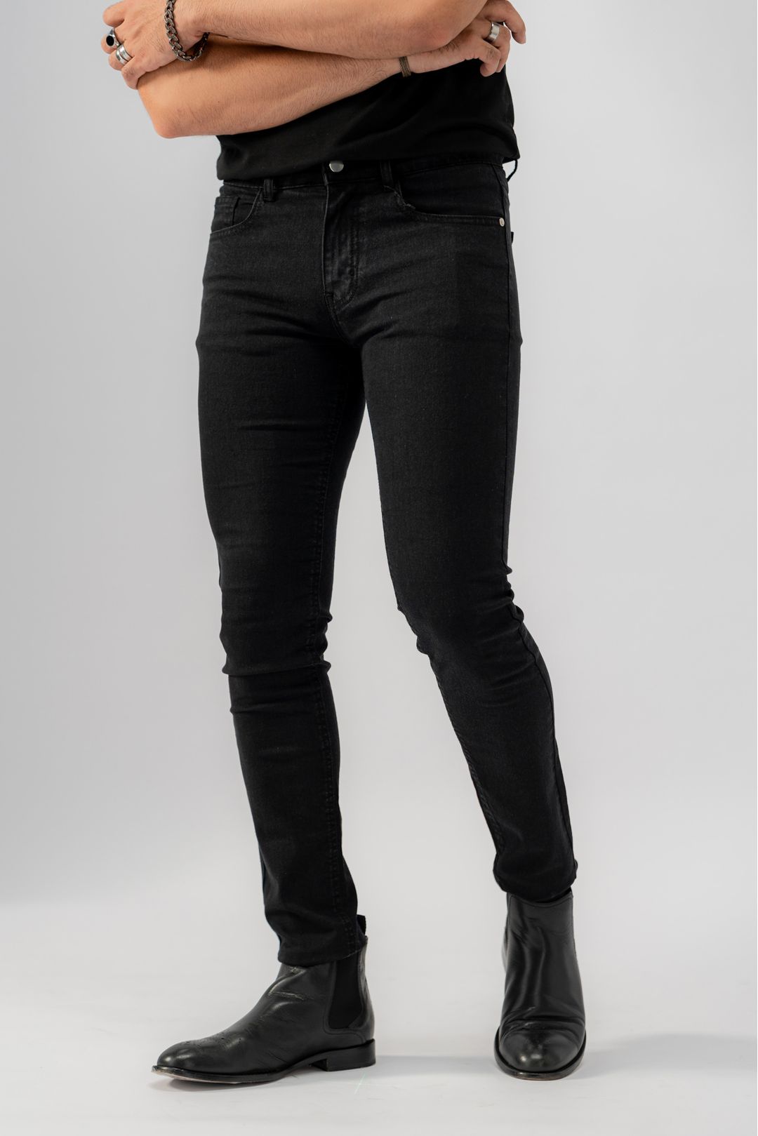 Buy THE DENIM DEVISION MEN Black DENIM skinny jean Online in