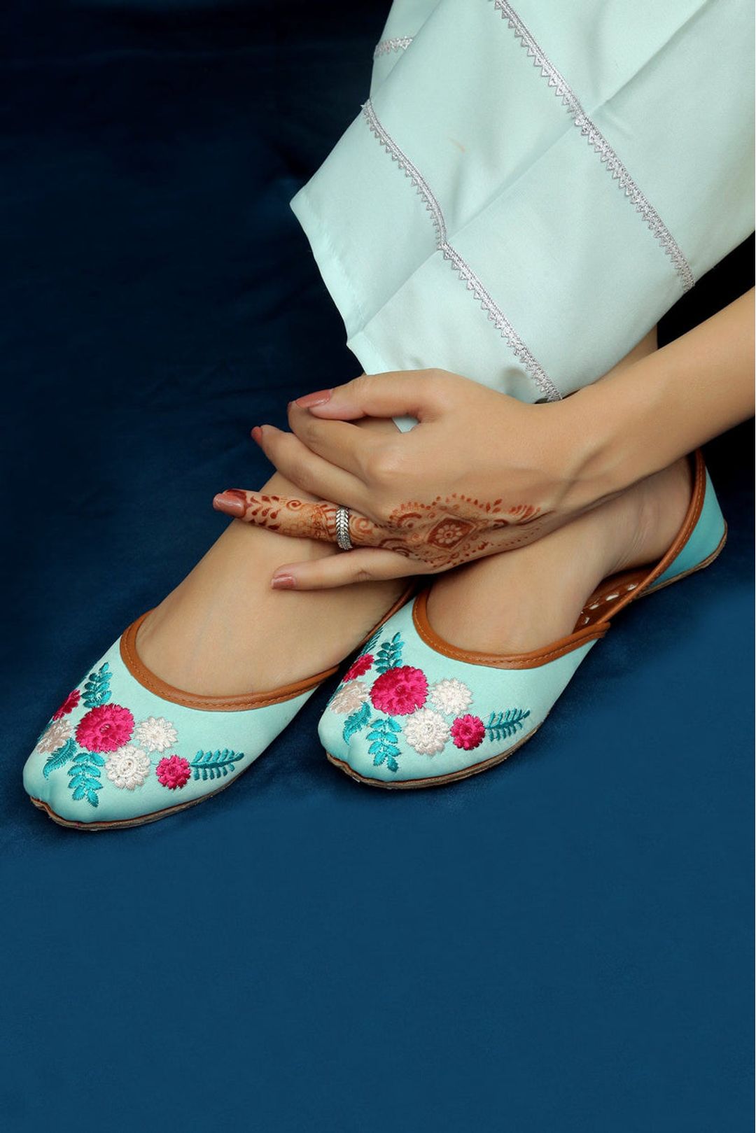 Buy Women Stylish Sky Blue Leela Khussa Online in Pakistan On - Main Image